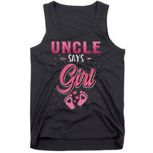 funny Gender reveal Uncle baby matching family set Tank Top