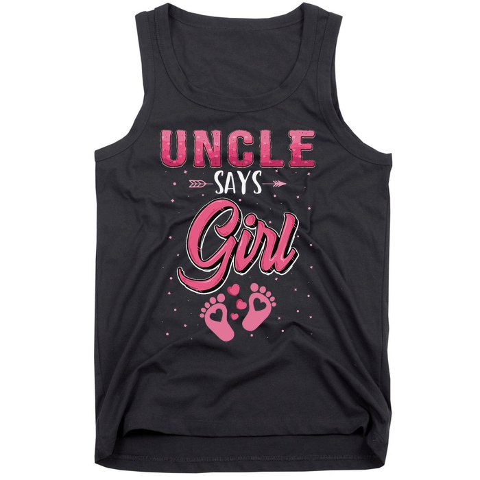 funny Gender reveal Uncle baby matching family set Tank Top