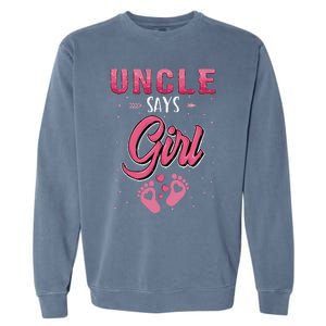 funny Gender reveal Uncle baby matching family set Garment-Dyed Sweatshirt