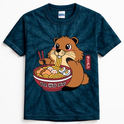 Funny Groundhog Ramen Noodles Kids Tie-Dye T-Shirt