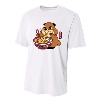 Funny Groundhog Ramen Noodles Youth Performance Sprint T-Shirt