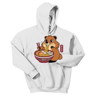 Funny Groundhog Ramen Noodles Kids Hoodie