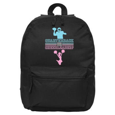 Football Gender Reveal Quarterback Or Cheerleader 16 in Basic Backpack