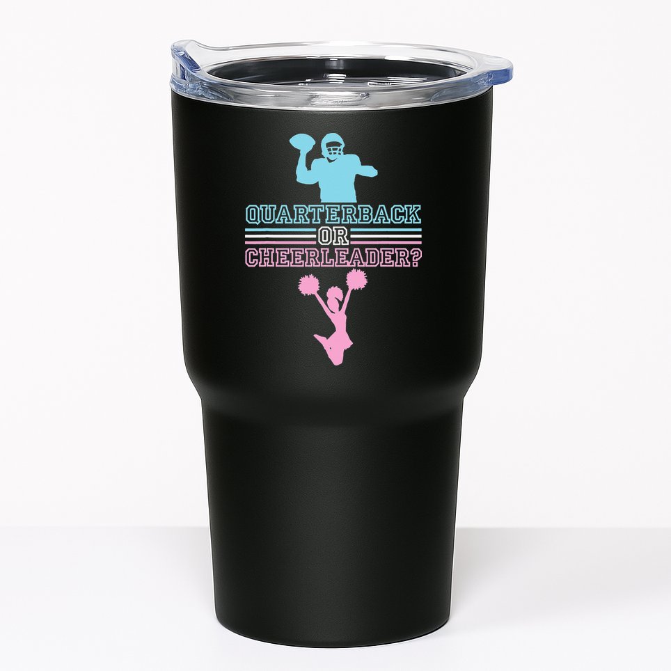 Football Gender Reveal Quarterback Or Cheerleader Tumbler