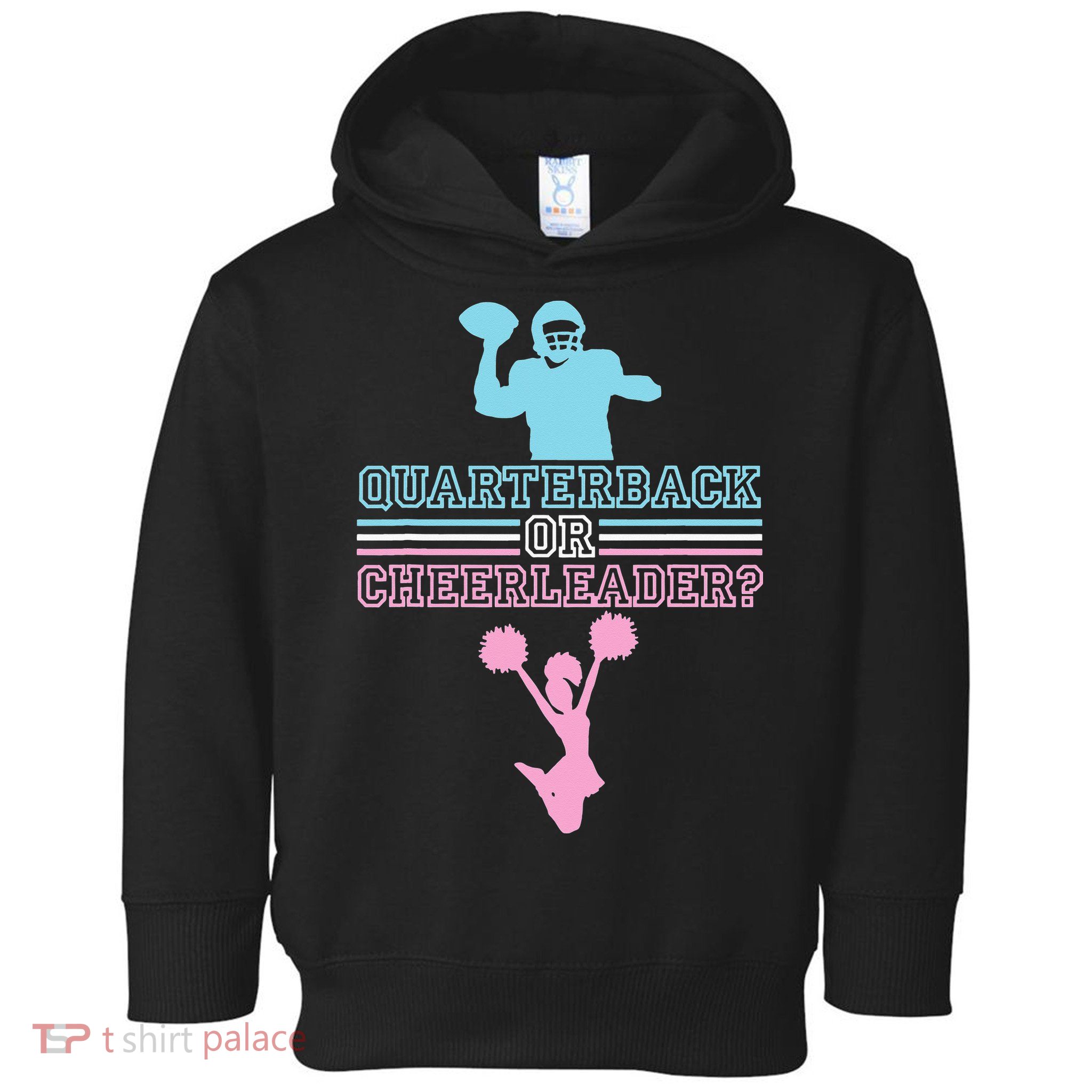 Football Gender Reveal Quarterback Or Cheerleader Toddler Hoodie