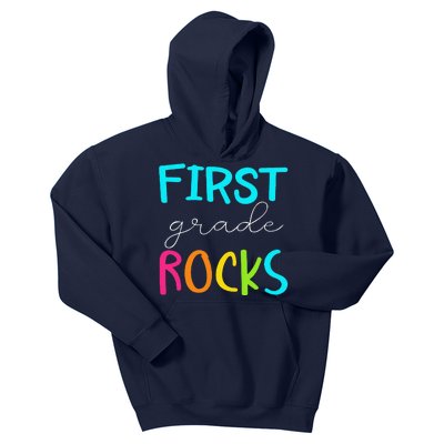 First Grade Rocks Team 1st Grade Teacher Long Sleeve Kids Hoodie