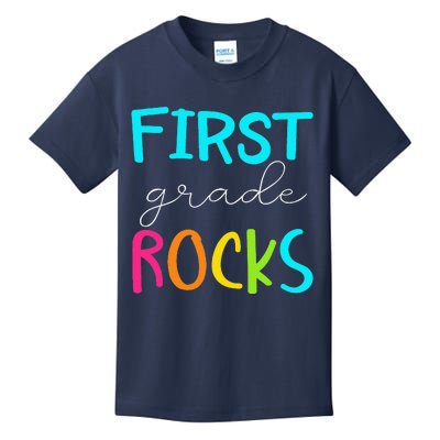 First Grade Rocks Team 1st Grade Teacher Long Sleeve Kids T-Shirt