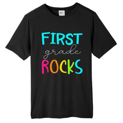 First Grade Rocks Team 1st Grade Teacher Tall Fusion ChromaSoft Performance T-Shirt