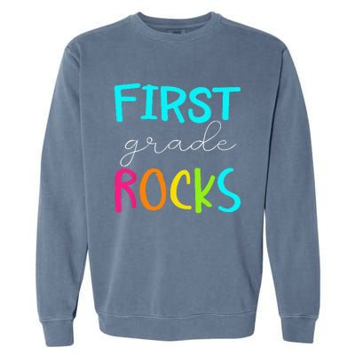 First Grade Rocks Team 1st Grade Teacher Garment-Dyed Sweatshirt