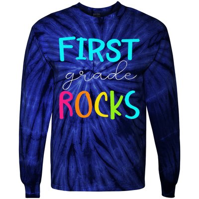 First Grade Rocks Team 1st Grade Teacher Tie-Dye Long Sleeve Shirt