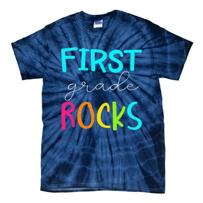 First Grade Rocks Team 1st Grade Teacher Tie-Dye T-Shirt