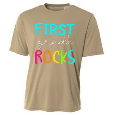 First Grade Rocks Team 1st Grade Teacher Cooling Performance Crew T-Shirt