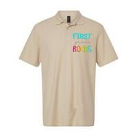 First Grade Rocks Team 1st Grade Teacher Softstyle Adult Sport Polo