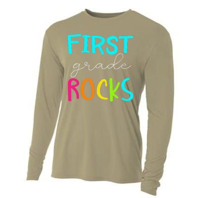 First Grade Rocks Team 1st Grade Teacher Cooling Performance Long Sleeve Crew