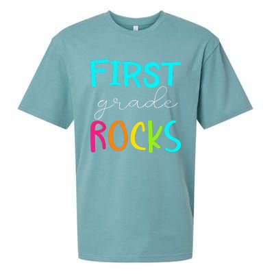 First Grade Rocks Team 1st Grade Teacher Sueded Cloud Jersey T-Shirt