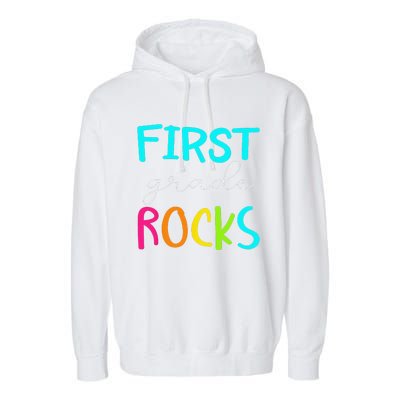 First Grade Rocks Team 1st Grade Teacher Garment-Dyed Fleece Hoodie