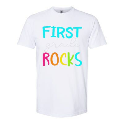 First Grade Rocks Team 1st Grade Teacher Softstyle CVC T-Shirt