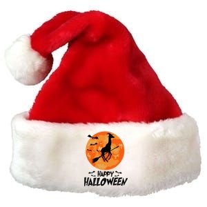 Funny Giraffe Ride Witch Shotgun Giraffe Halloween Full Moon Premium Christmas Santa Hat