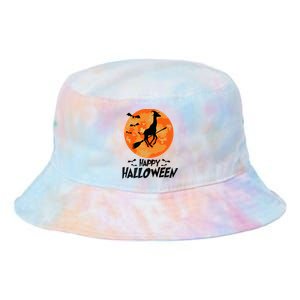 Funny Giraffe Ride Witch Shotgun Giraffe Halloween Full Moon Tie Dye Newport Bucket Hat