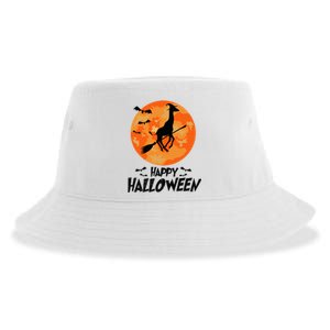 Funny Giraffe Ride Witch Shotgun Giraffe Halloween Full Moon Sustainable Bucket Hat