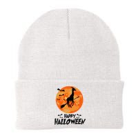 Funny Giraffe Ride Witch Shotgun Giraffe Halloween Full Moon Knit Cap Winter Beanie