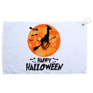 Funny Giraffe Ride Witch Shotgun Giraffe Halloween Full Moon Grommeted Golf Towel