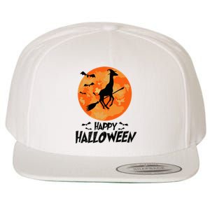 Funny Giraffe Ride Witch Shotgun Giraffe Halloween Full Moon Wool Snapback Cap