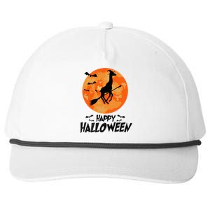 Funny Giraffe Ride Witch Shotgun Giraffe Halloween Full Moon Snapback Five-Panel Rope Hat