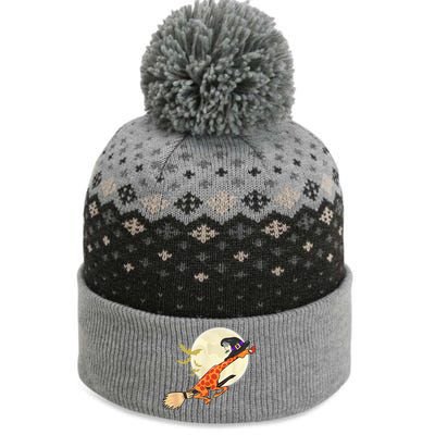 Funny Giraffe Ride Witch Shotgun Giraffe Halloween Bat Full Moon The Baniff Cuffed Pom Beanie