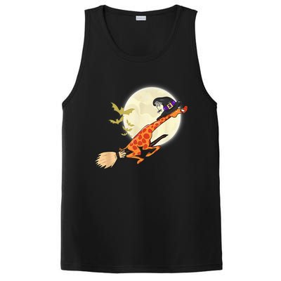 Funny Giraffe Ride Witch Shotgun Giraffe Halloween Bat Full Moon PosiCharge Competitor Tank