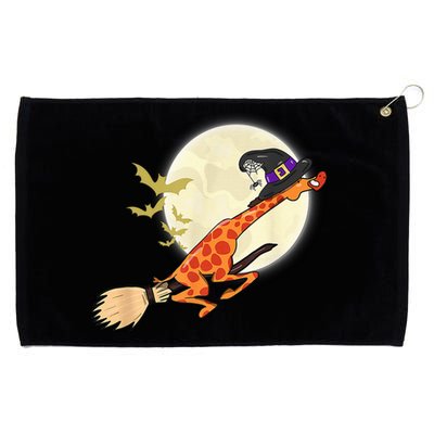 Funny Giraffe Ride Witch Shotgun Giraffe Halloween Bat Full Moon Grommeted Golf Towel