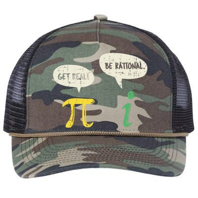 Funny Get Real Be Rational Pi Math Teacher Geek Gift Retro Rope Trucker Hat Cap