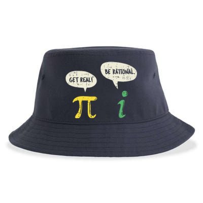 Funny Get Real Be Rational Pi Math Teacher Geek Gift Sustainable Bucket Hat