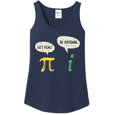 Funny Get Real Be Rational Pi Math Teacher Geek Gift Ladies Essential Tank