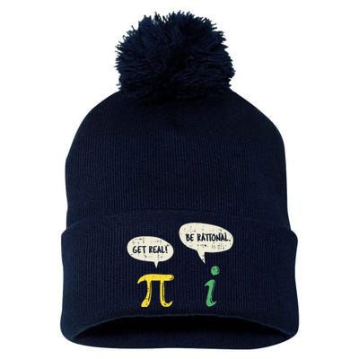 Funny Get Real Be Rational Pi Math Teacher Geek Gift Pom Pom 12in Knit Beanie