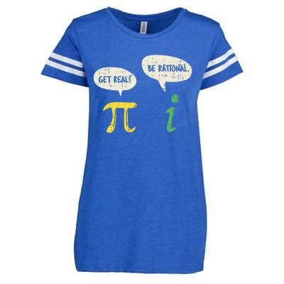 Funny Get Real Be Rational Pi Math Teacher Geek Gift Enza Ladies Jersey Football T-Shirt