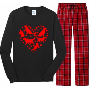 Funny Golden Retriever Design Dog Love Heart Valentine's Day Gift Long Sleeve Pajama Set