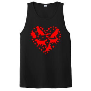 Funny Golden Retriever Design Dog Love Heart Valentine's Day Gift PosiCharge Competitor Tank