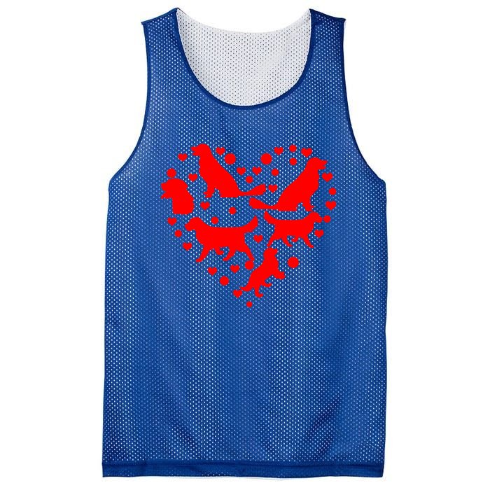 Funny Golden Retriever Design Dog Love Heart Valentine's Day Gift Mesh Reversible Basketball Jersey Tank