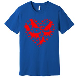 Funny Golden Retriever Design Dog Love Heart Valentine's Day Gift Premium T-Shirt