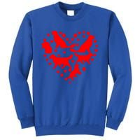 Funny Golden Retriever Design Dog Love Heart Valentine's Day Gift Tall Sweatshirt