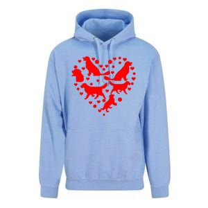 Funny Golden Retriever Design Dog Love Heart Valentine's Day Gift Unisex Surf Hoodie