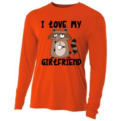 Funny Grumpy Raccoon Friend I Love My Friend Great Gift Cooling Performance Long Sleeve Crew