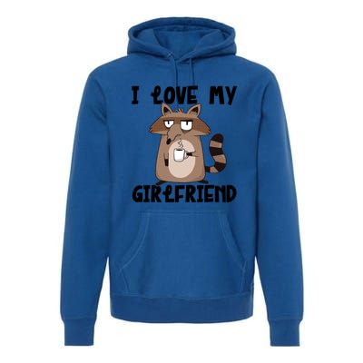 Funny Grumpy Raccoon Friend I Love My Friend Great Gift Premium Hoodie