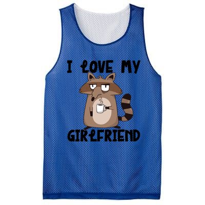 Funny Grumpy Raccoon Friend I Love My Friend Great Gift Mesh Reversible Basketball Jersey Tank