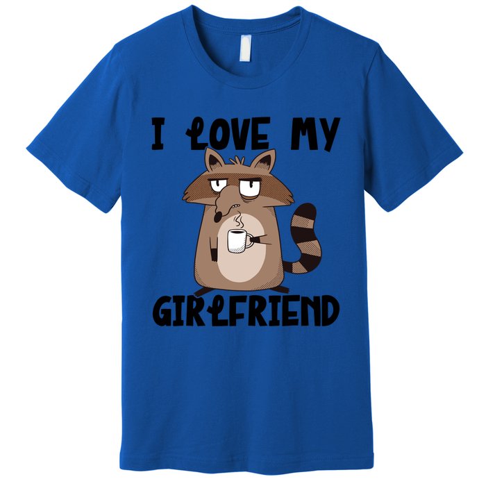 Funny Grumpy Raccoon Friend I Love My Friend Great Gift Premium T-Shirt