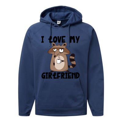 Funny Grumpy Raccoon Friend I Love My Friend Great Gift Performance Fleece Hoodie