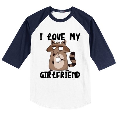 Funny Grumpy Raccoon Friend I Love My Friend Great Gift Baseball Sleeve Shirt