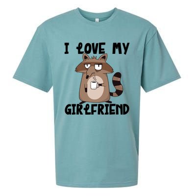 Funny Grumpy Raccoon Friend I Love My Friend Great Gift Sueded Cloud Jersey T-Shirt