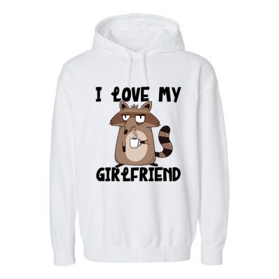 Funny Grumpy Raccoon Friend I Love My Friend Great Gift Garment-Dyed Fleece Hoodie